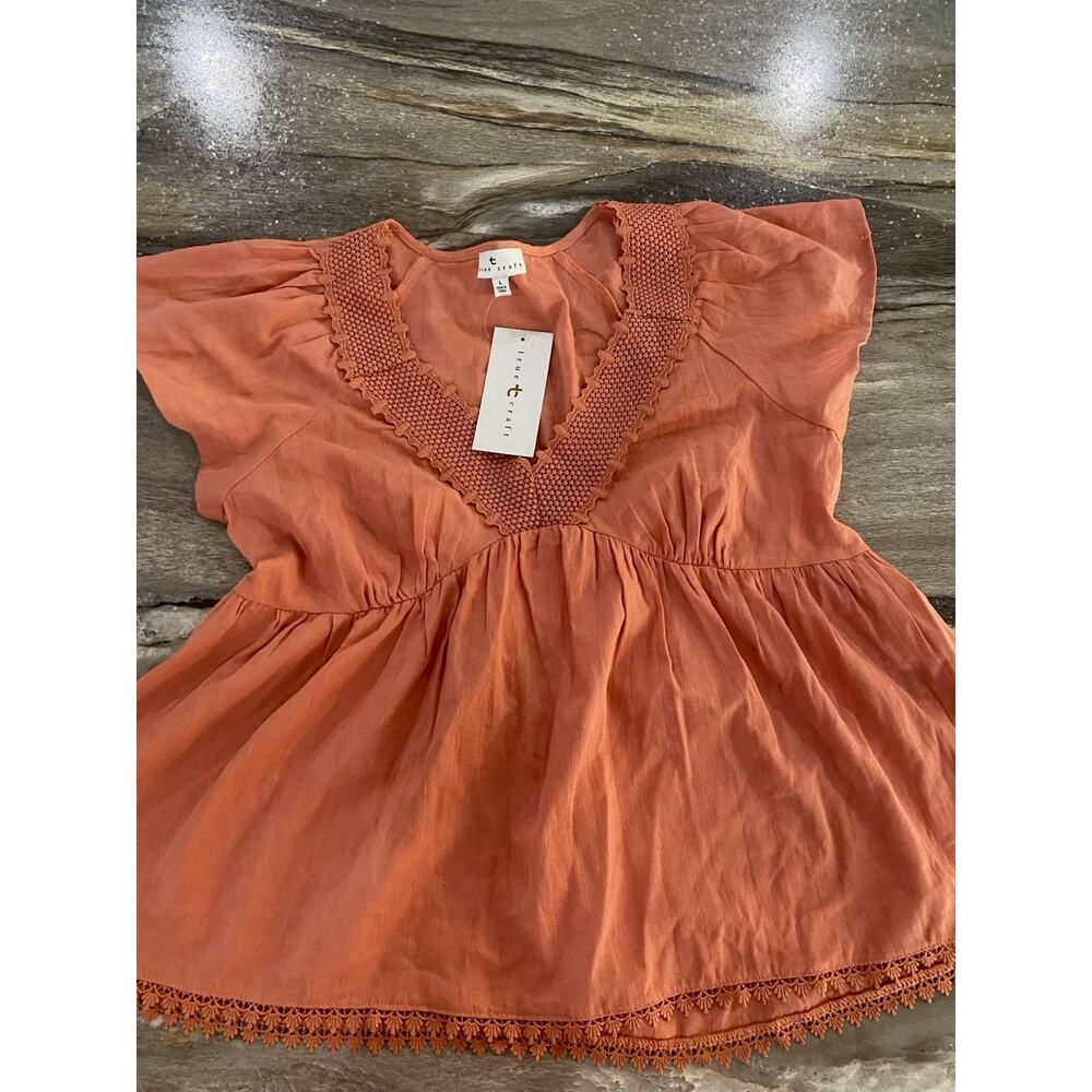True Craft Orange top- New W/Tags! Size Ladies Women’s Small!